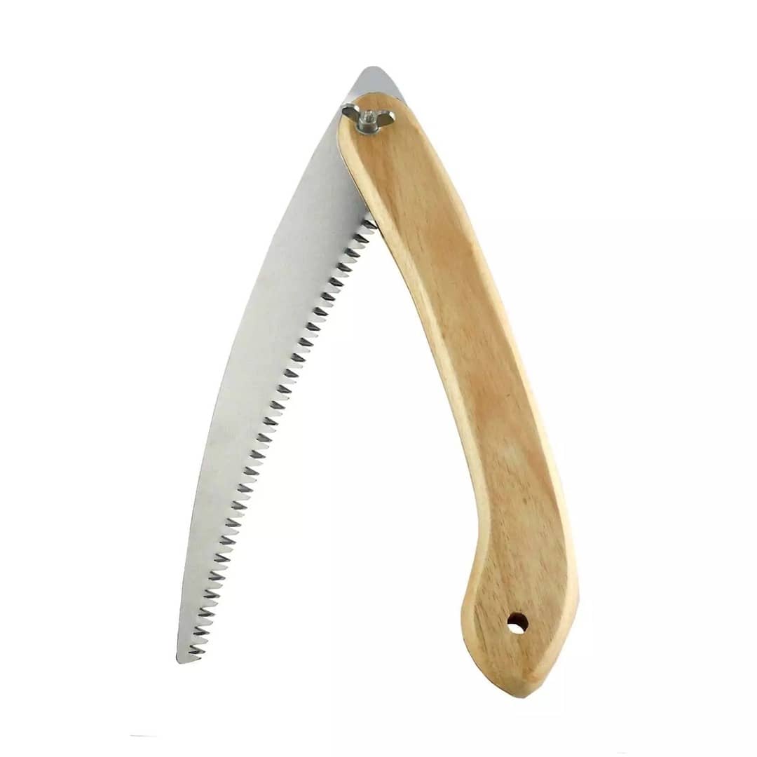 a saw with a wooden handle