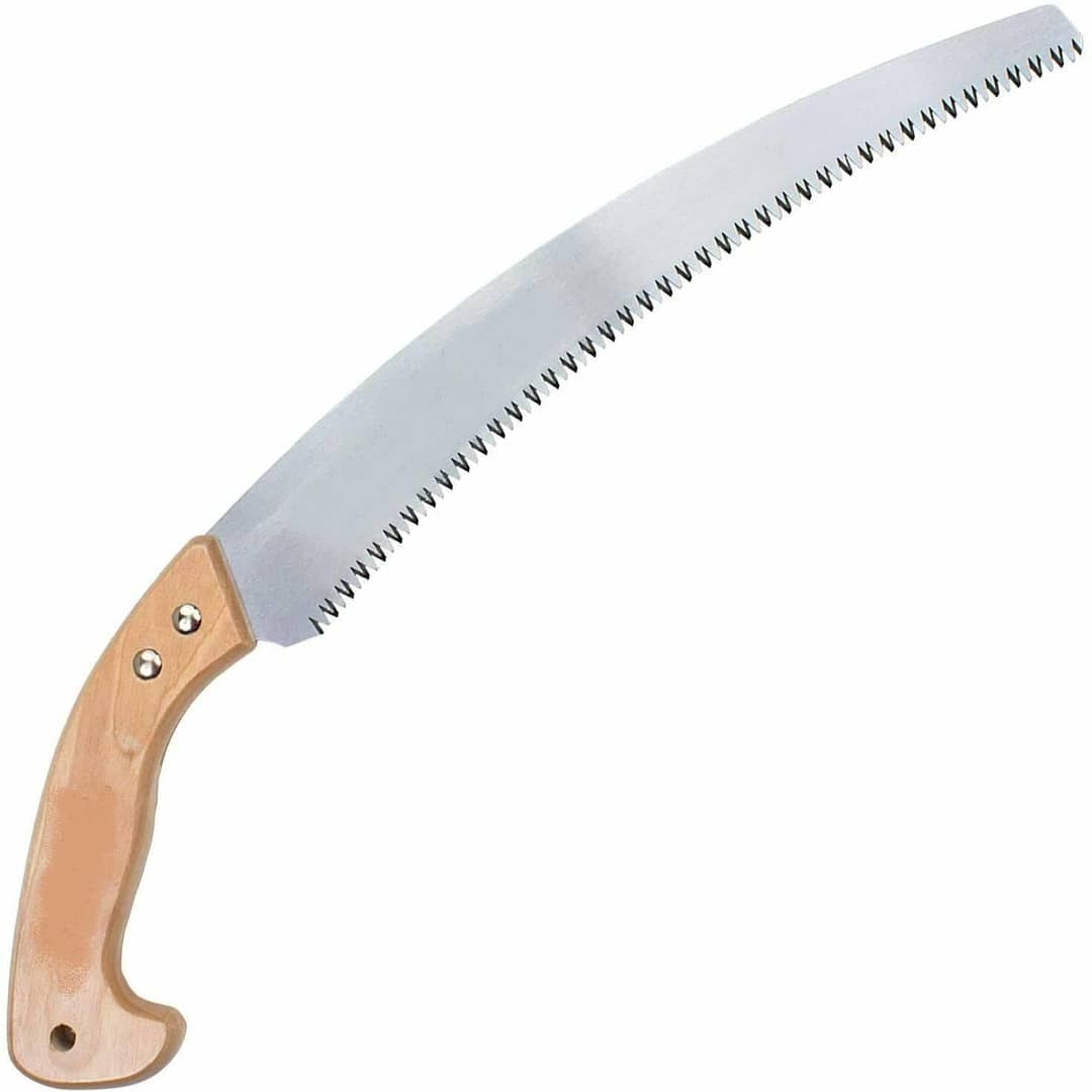 a saw with a wooden handle